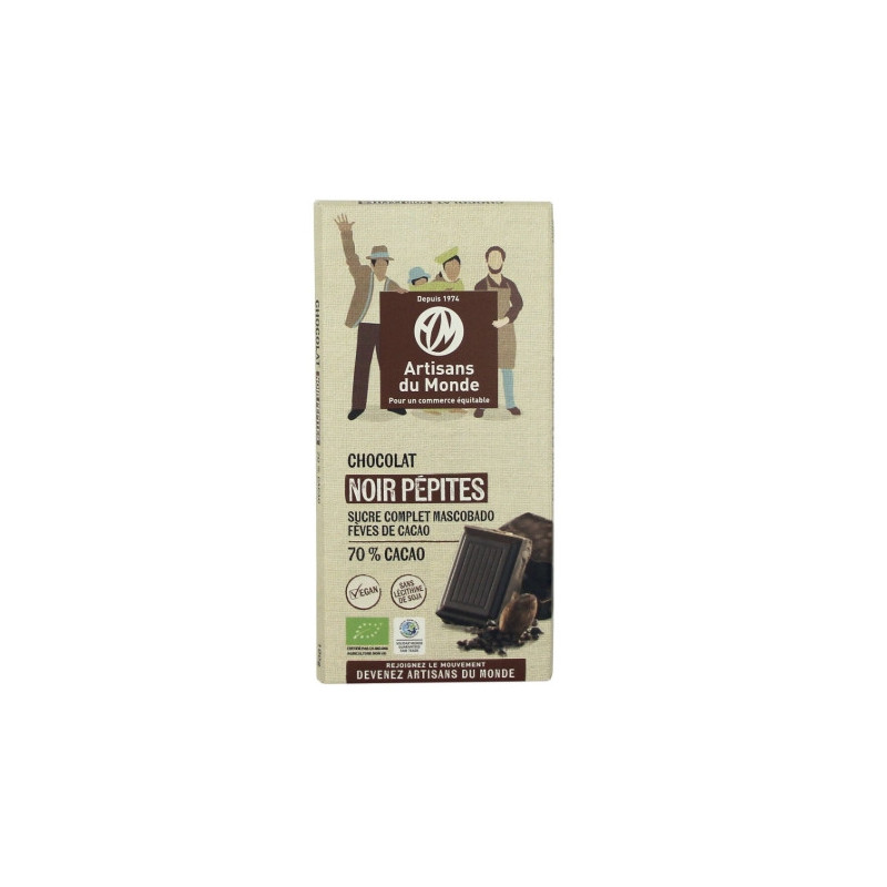 Tablette de chocolat noir équitable 70 %