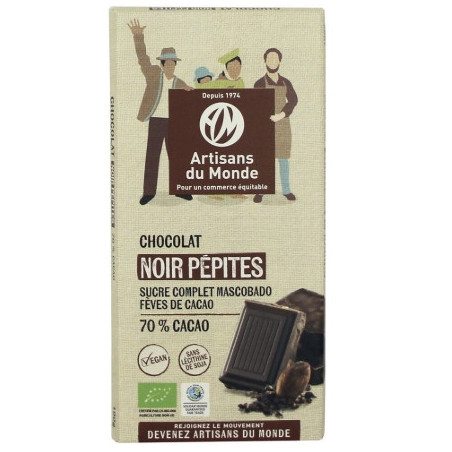 Tablette de chocolat noir équitable 70 %